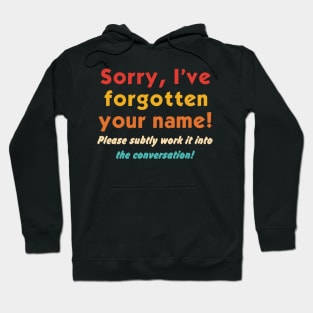 Sorry, I've Forgotten Your Name! Please Subtly Work It Hoodie